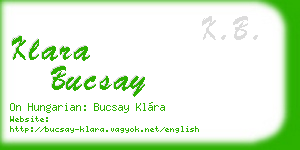 klara bucsay business card