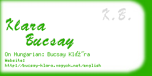 klara bucsay business card